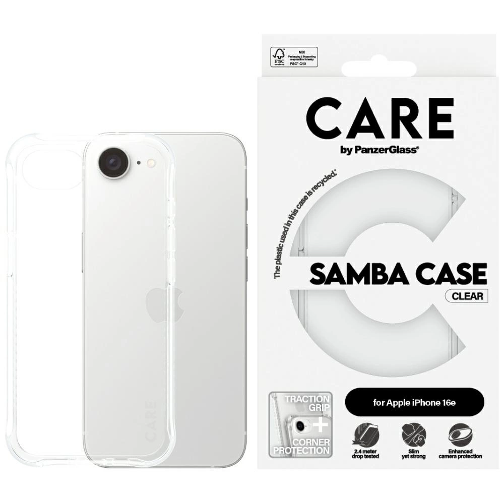 CARE by PanzerGlass Fashion iPhone 16e Case - Transparenteng