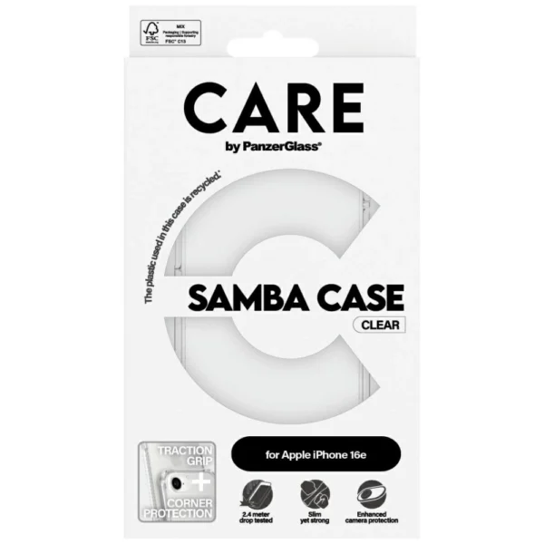 CARE by PanzerGlass Fashion iPhone 16e Case - Transparenteng