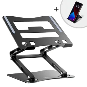 Laptop stand Wozinsky WRS-CPY75DSB aluminum + Free! smartphone stand - blackeng