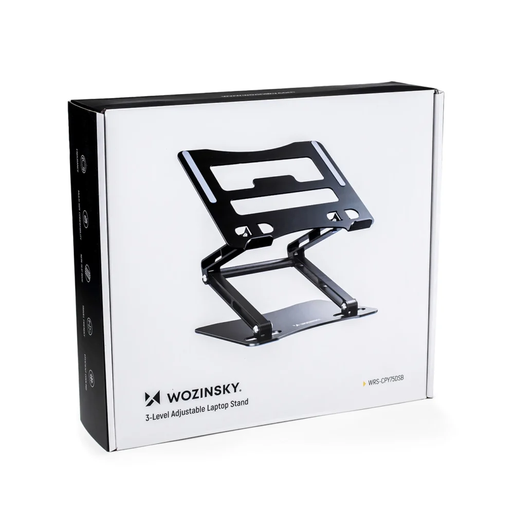 Laptop stand Wozinsky WRS-CPY75DSB aluminum + Free! smartphone stand - blackeng