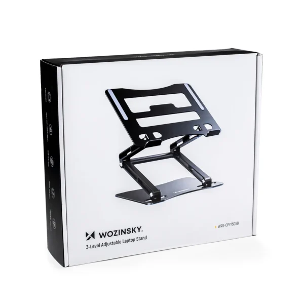 Laptop stand Wozinsky WRS-CPY75DSB aluminum + Free! smartphone stand - blackeng