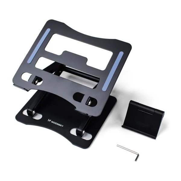 Laptop stand Wozinsky WRS-CPY75DSB aluminum + Free! smartphone stand - blackeng