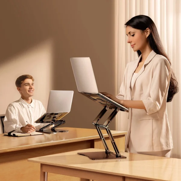 Laptop stand Wozinsky WRS-CPY75DSB aluminum + Free! smartphone stand - blackeng