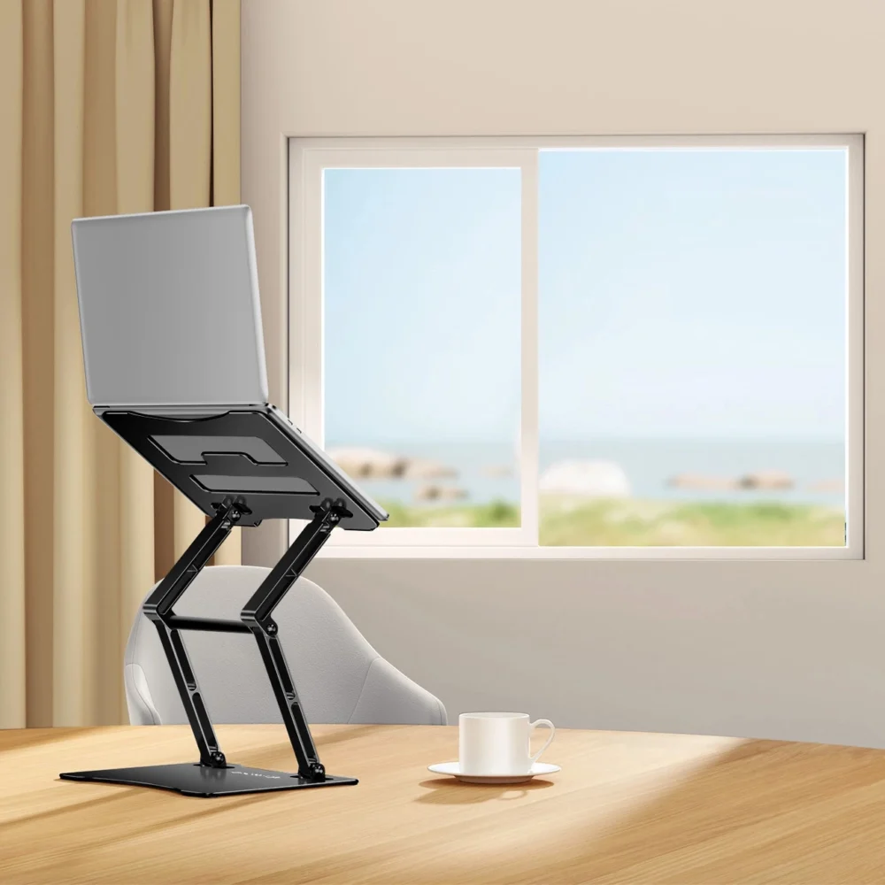 Laptop stand Wozinsky WRS-CPY75DSB aluminum + Free! smartphone stand - blackeng