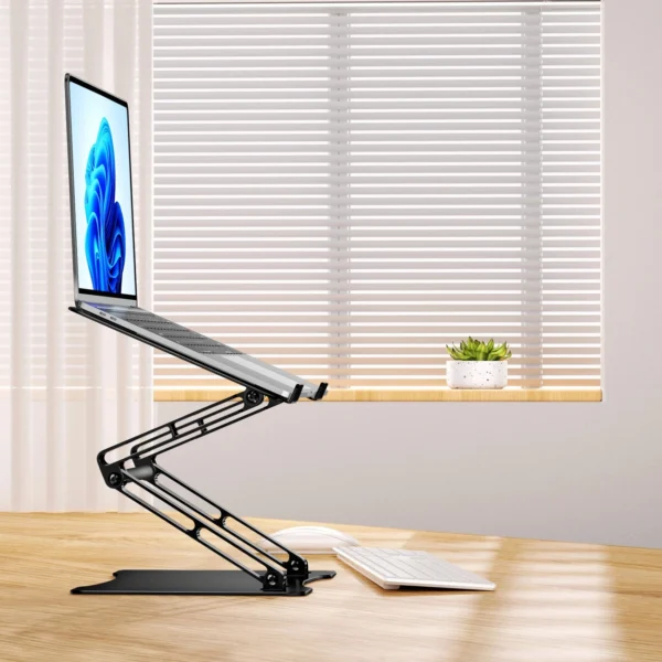 Laptop stand Wozinsky WRS-CPY75DSB aluminum + Free! smartphone stand - blackeng