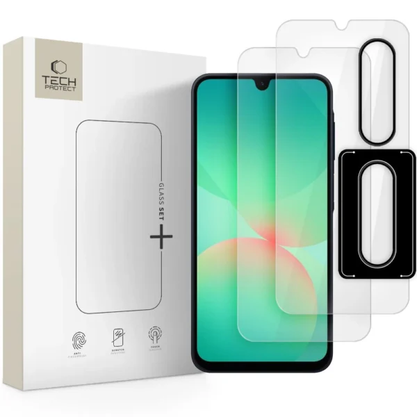 Tech-Protect Glass Set+ Tempered Glass for Samsung Galaxy A26 5G - Transparenteng