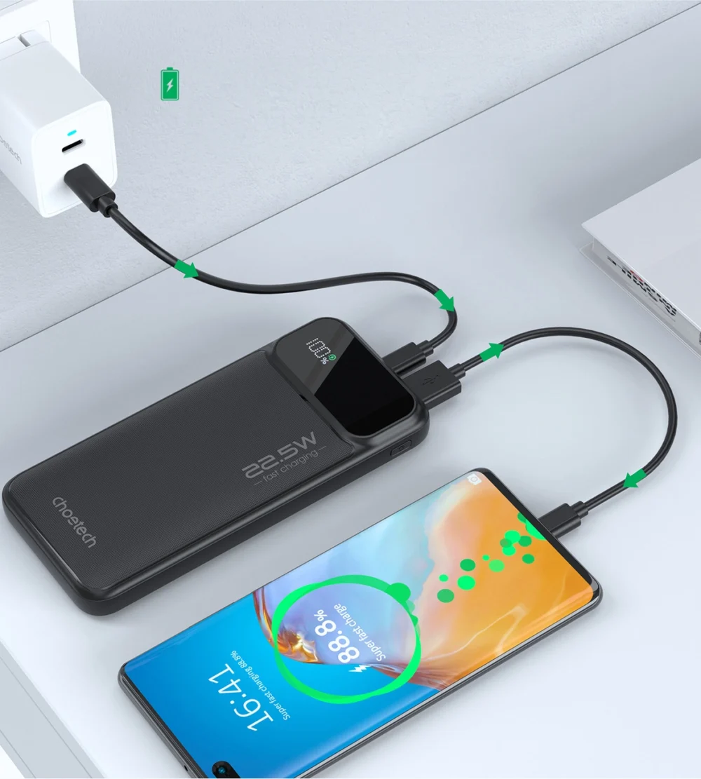 Powerbank Choetech B729 20000mAh 22.5W PD USB-A / USB-C - blackeng