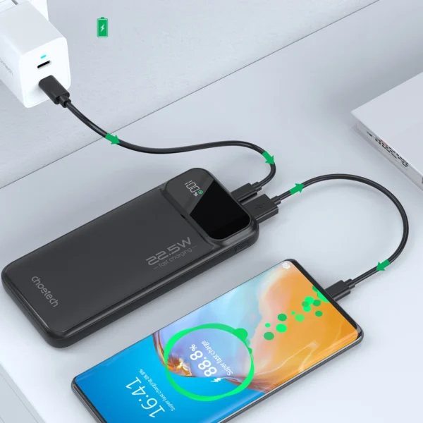 Powerbank Choetech B729 20000mAh 22.5W PD USB-A / USB-C - blackeng