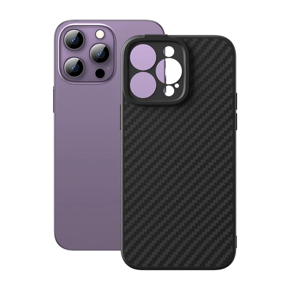 Armored case for iPhone 14 Pro Max compatible with MagSafe Baseus Synthetic Fiber tempered glass - blackeng