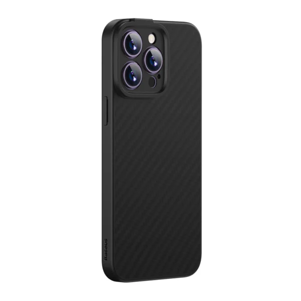 Armored case for iPhone 14 Pro Max compatible with MagSafe Baseus Synthetic Fiber tempered glass - blackeng