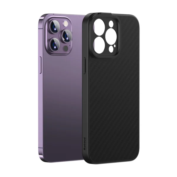 Armored case for iPhone 14 Pro Max compatible with MagSafe Baseus Synthetic Fiber tempered glass - blackeng