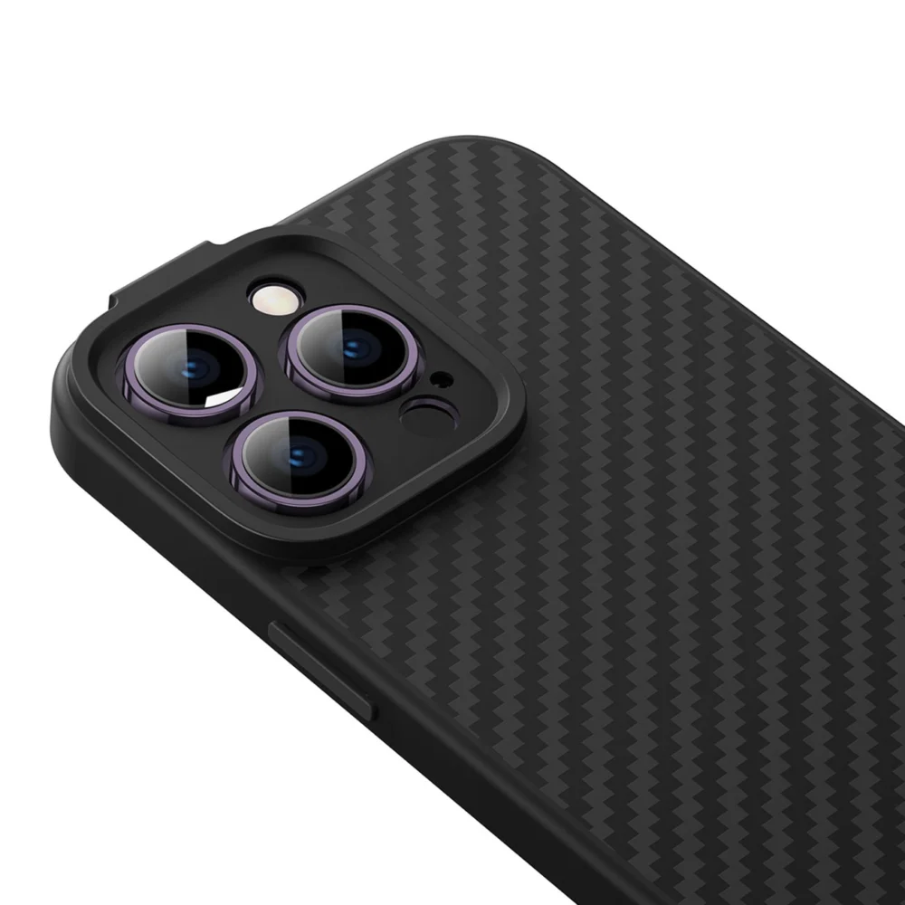 Armored case for iPhone 14 Pro Max compatible with MagSafe Baseus Synthetic Fiber tempered glass - blackeng