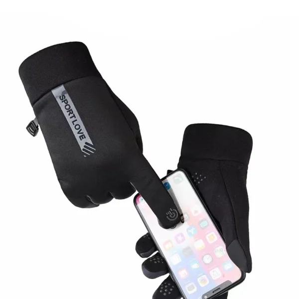 Women's windproof telephone gloves - black and pinkeng