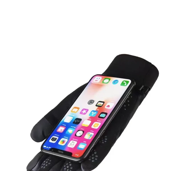 Women's windproof telephone gloves - black and pinkeng