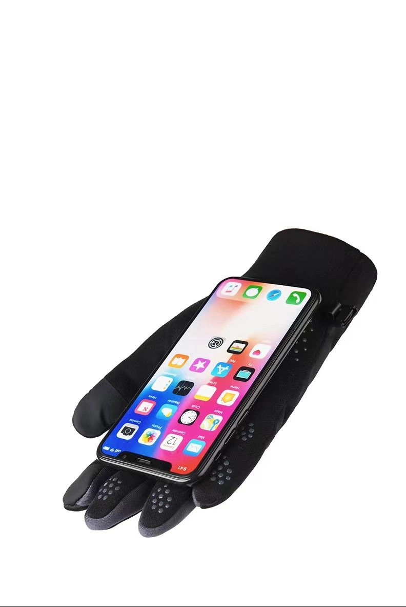 Women's windproof telephone gloves - black and pinkeng