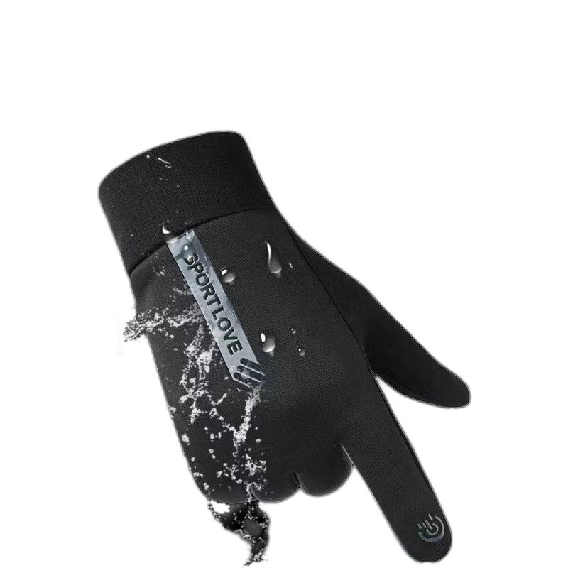 Women's windproof telephone gloves - black and pinkeng