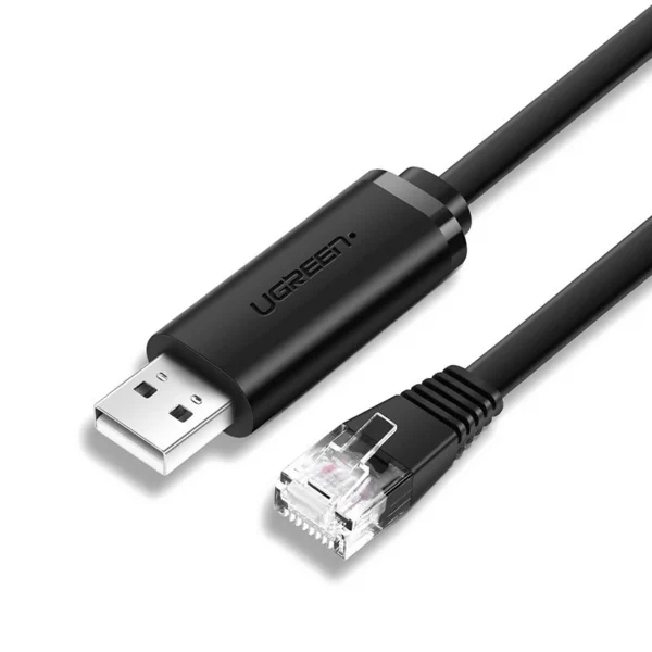 Ugreen console cable USB - Ethernet RJ45 1.5m black (CM204)eng