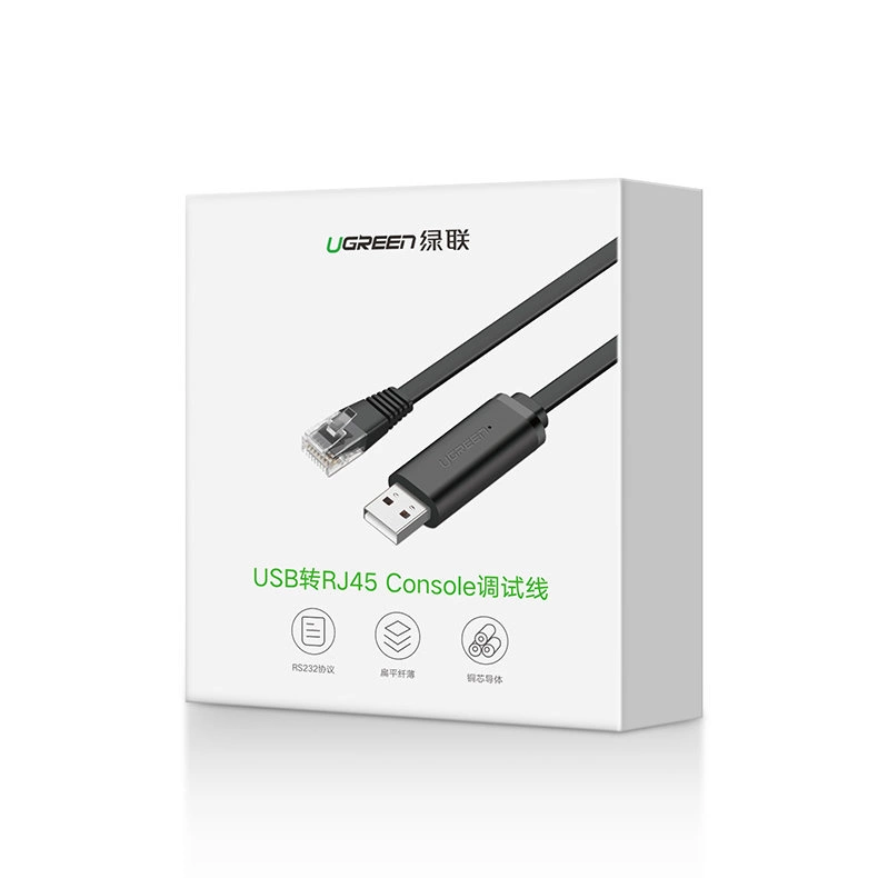 Ugreen console cable USB - Ethernet RJ45 1.5m black (CM204)eng