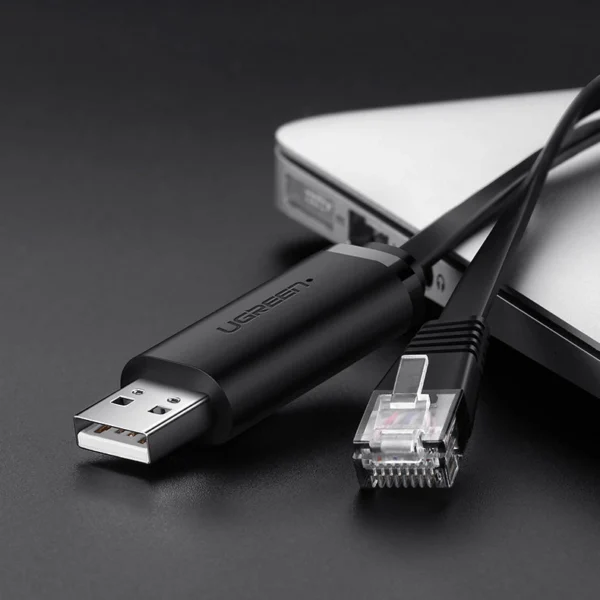 Ugreen console cable USB - Ethernet RJ45 1.5m black (CM204)eng