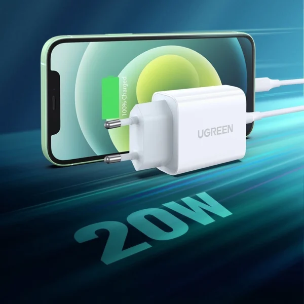 Ugreen USB charger Power Delivery 3.0 Quick Charge 4.0+ 20W 3A white (60450)eng