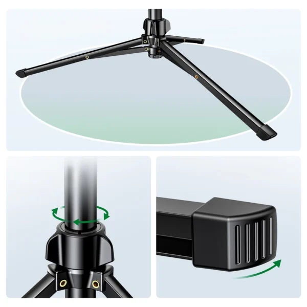 Ugreen LP680 selfie stick with stand and Bluetooth remote control 1.8m - blackeng