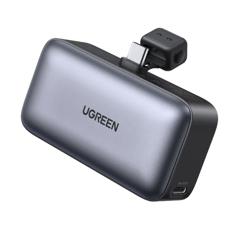 Ugreen PB503 5000mAh powerbank with USB-C port and integrated USB-C connector - grayeng