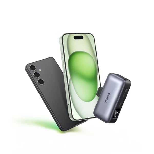 Ugreen PB503 5000mAh powerbank with USB-C port and integrated USB-C connector - grayeng