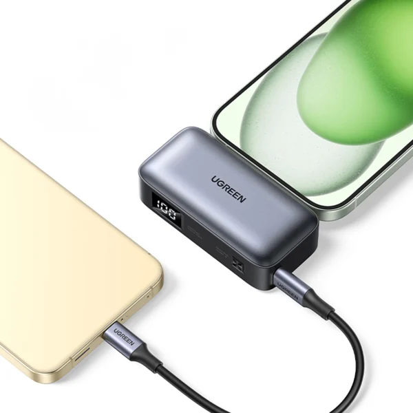 Ugreen PB503 5000mAh powerbank with USB-C port and integrated USB-C connector - grayeng