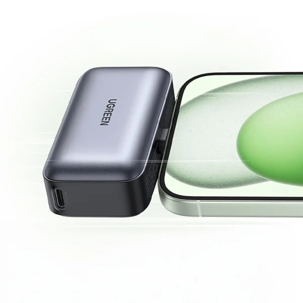 Ugreen PB503 5000mAh powerbank with USB-C port and integrated USB-C connector - grayeng