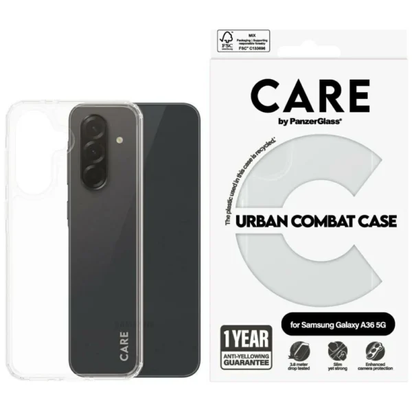 CARE by PanzerGlass Flagship Urban Combat Case for Samsung Galaxy A36 5G - Transparenteng