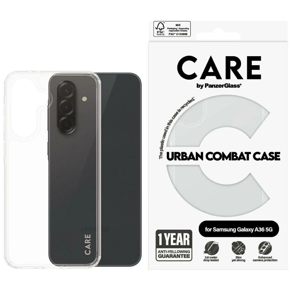 CARE by PanzerGlass Flagship Urban Combat Case for Samsung Galaxy A36 5G - Transparenteng