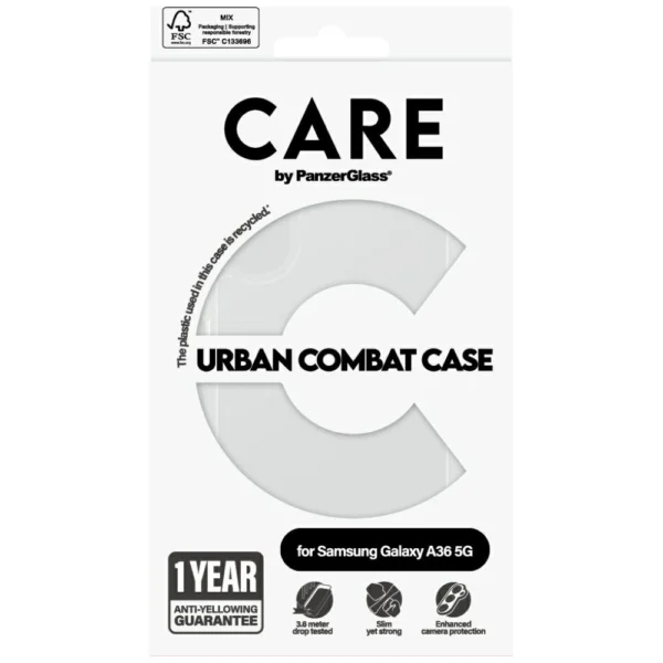 CARE by PanzerGlass Flagship Urban Combat Case for Samsung Galaxy A36 5G - Transparenteng