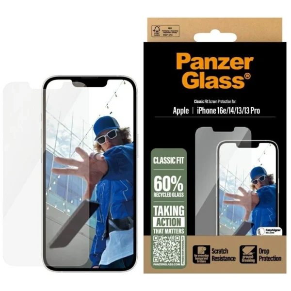 PanzerGlass Classic Fit Tempered Glass for iPhone 16e - Cleareng