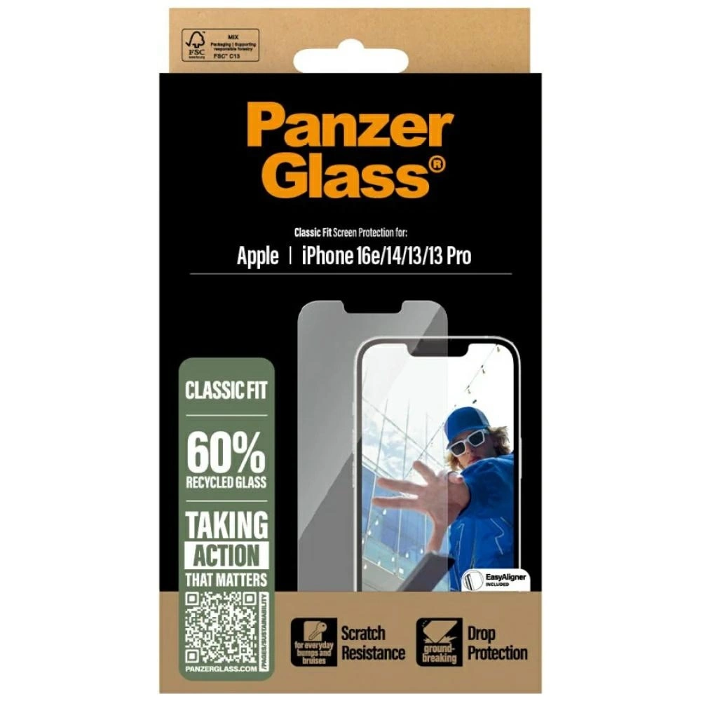 191999_4 PanzerGlass Classic Fit Tempered Glass for iPhone 16e - Cleareng