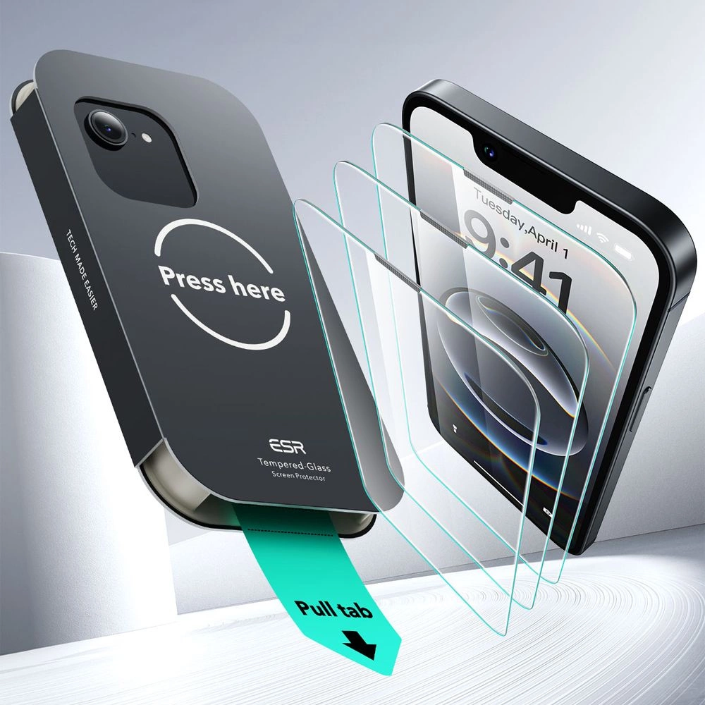 ESR UltraFit Tempered Glass 2-pack case for iPhone 13 / 13 Pro / 14 / 16eeng