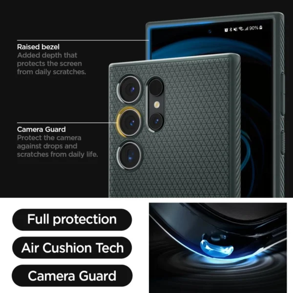 Spigen Liquid Air Case for Samsung Galaxy S24 Ultra - Dark Greeneng