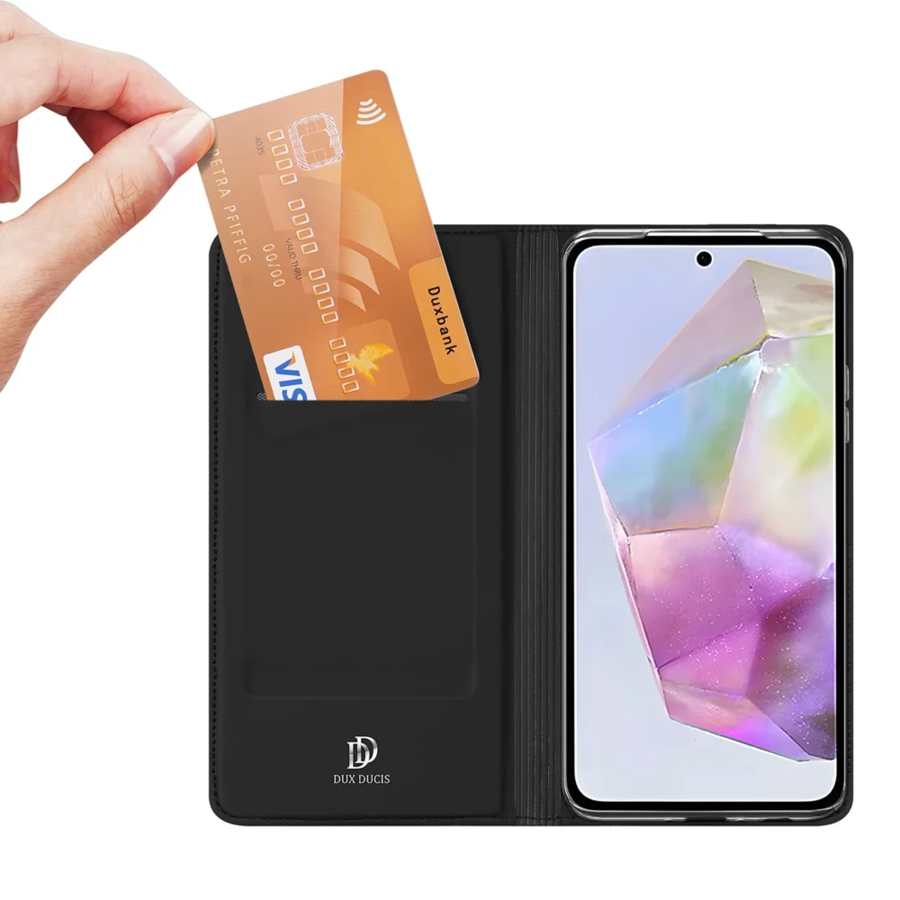 Dux Ducis Skin Pro Case for Samsung Galaxy A36 5G / A56 5G with Flip and Card Slot - Blackeng