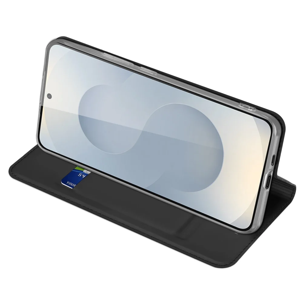 Dux Ducis Skin Pro Case for Samsung Galaxy S25 Edge with Flip and Card Slot - Blackeng