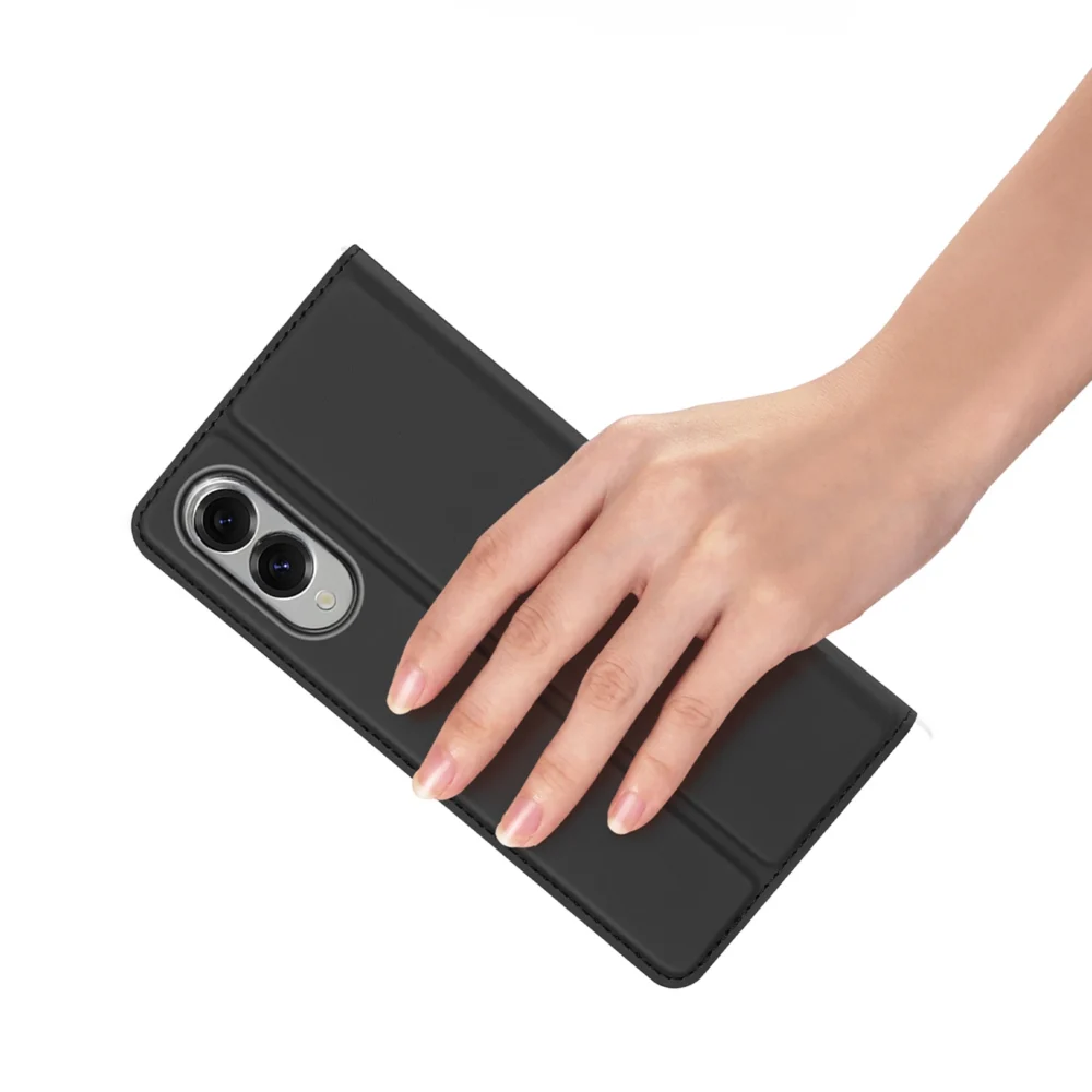 Dux Ducis Skin Pro Case for Samsung Galaxy S25 Edge with Flip and Card Slot - Blackeng