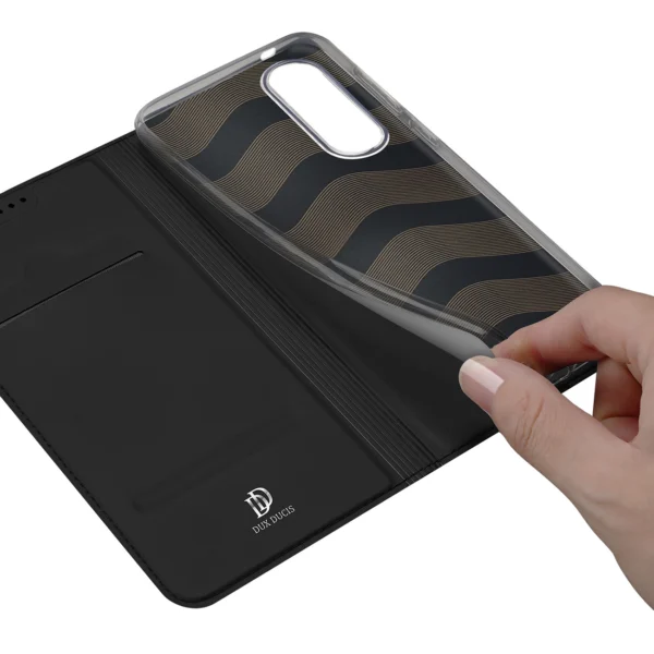 Dux Ducis Skin Pro Case for Samsung Galaxy S25 Edge with Flip and Card Slot - Blackeng