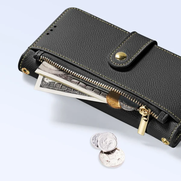 Dux Ducis Lawa iPhone 16e Leather Case with Detachable Magnetic Wallet - Blackeng