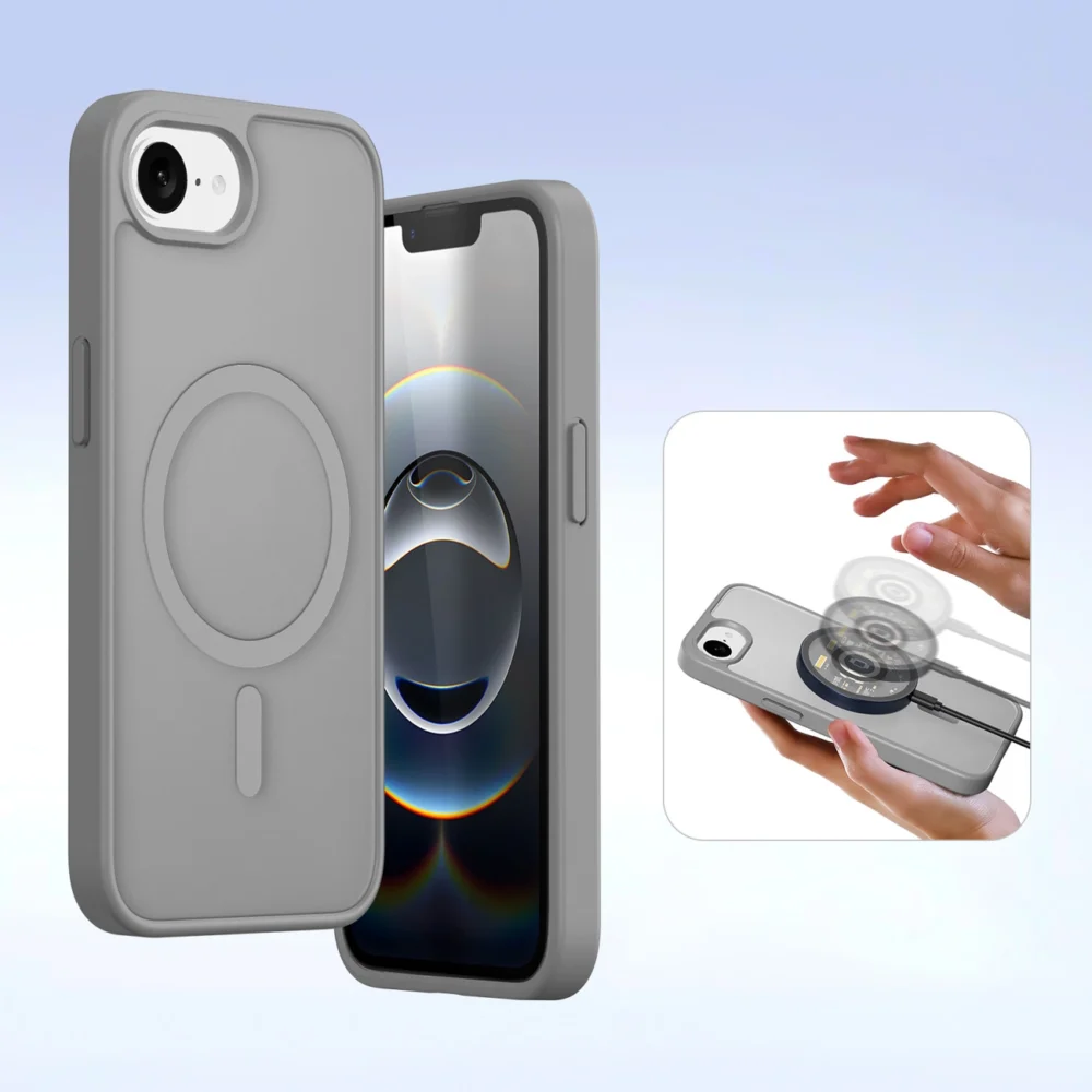 Dux Ducis Lawa iPhone 16e Leather Case with Detachable Magnetic Wallet - Grayeng