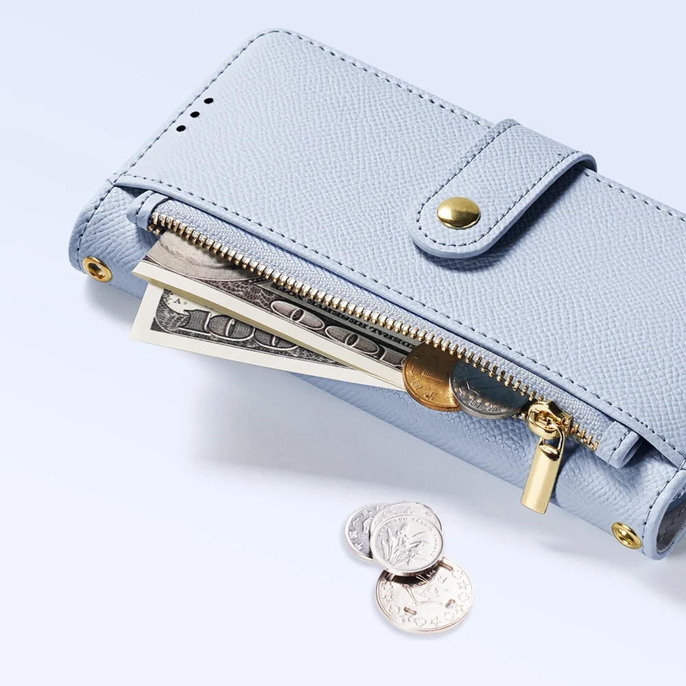Dux Ducis Lawa iPhone 16e Leather Case with Detachable Magnetic Wallet - Blueeng