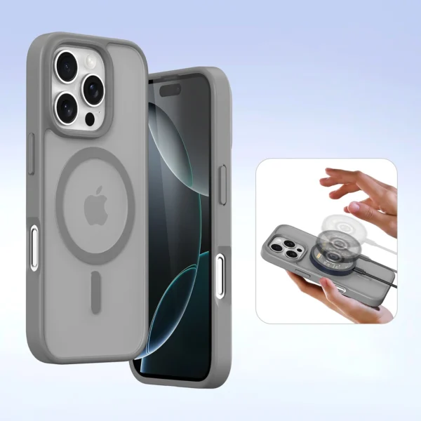 Dux Ducis Lawa iPhone 16 Pro Leather Case with Detachable Magnetic Wallet - Grayeng