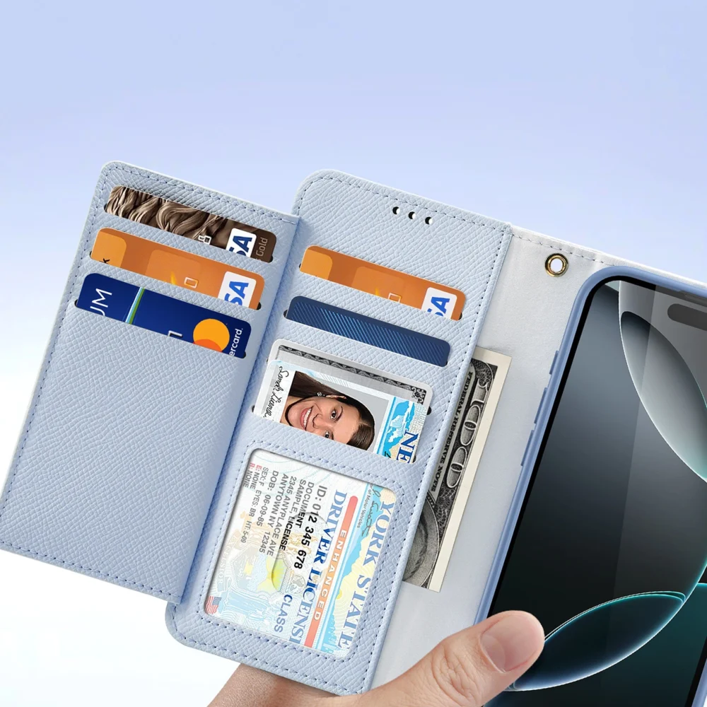 Dux Ducis Lawa iPhone 16 Pro Leather Case with Detachable Magnetic Wallet - Blueeng