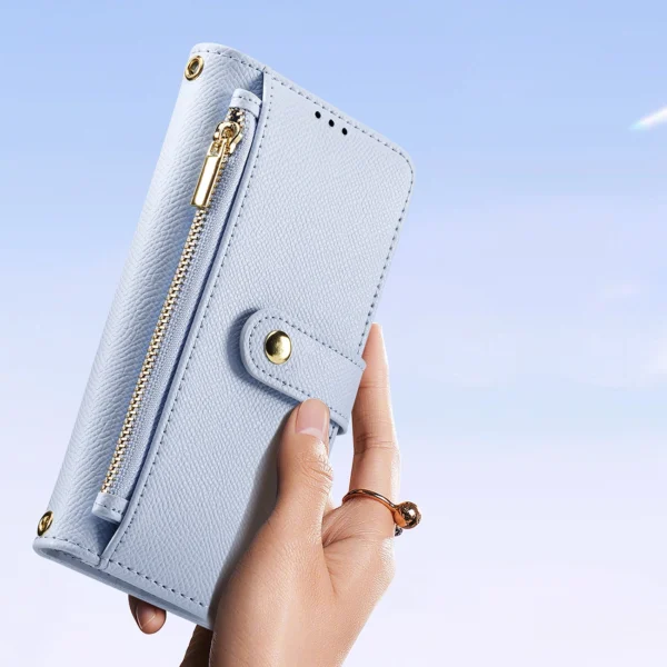 Dux Ducis Lawa iPhone 16 Pro Leather Case with Detachable Magnetic Wallet - Blueeng