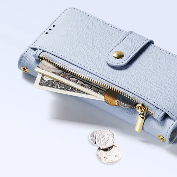 Dux Ducis Lawa Leather Case for iPhone 16 Pro Max with Detachable Magnetic Wallet - Blueeng