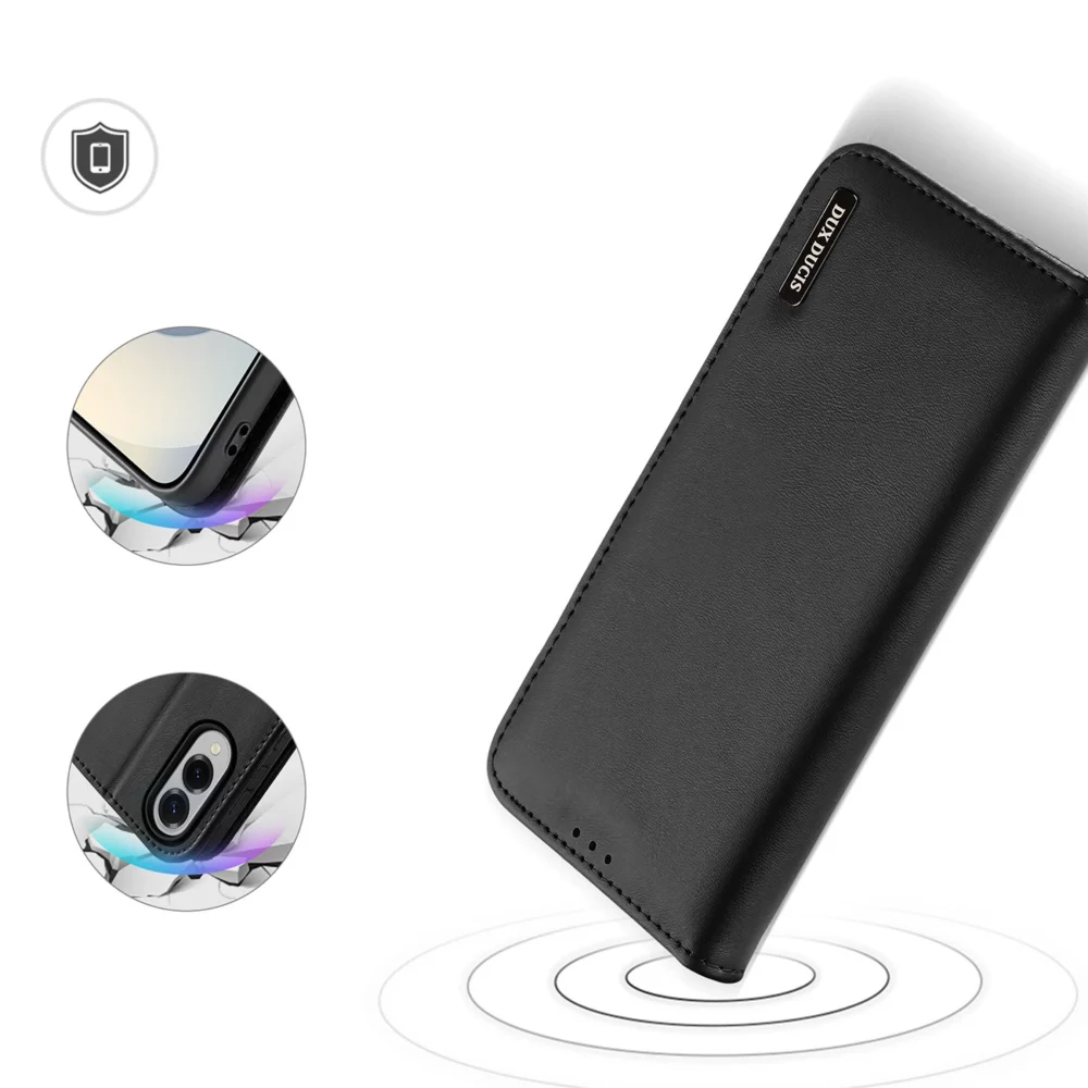 Dux Ducis Hivo Samsung Galaxy S25 Edge Case with Flip and RFID Protection - Blackeng