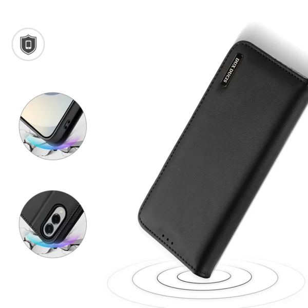 Dux Ducis Hivo Samsung Galaxy S25 Edge Case with Flip and RFID Protection - Blackeng