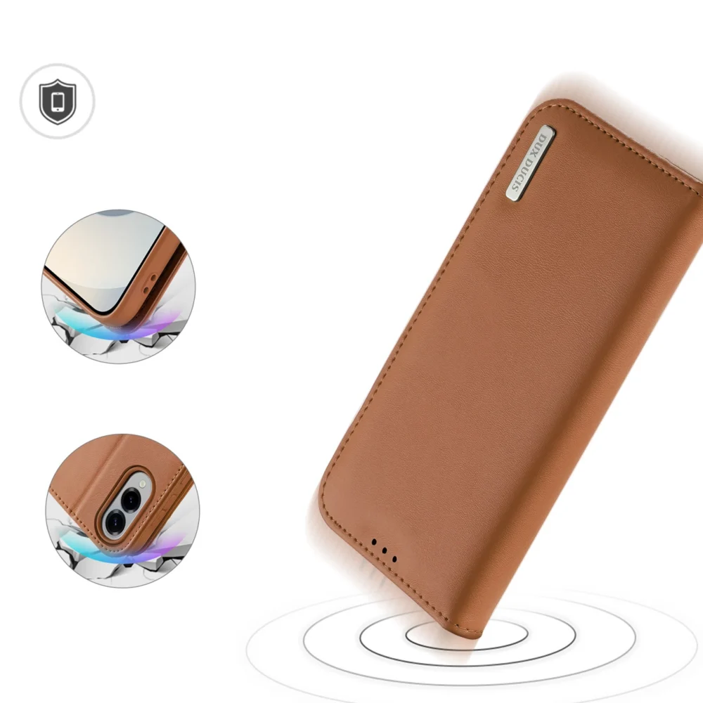 Dux Ducis Hivo Samsung Galaxy S25 Edge Case with Flip and RFID Protection - Browneng